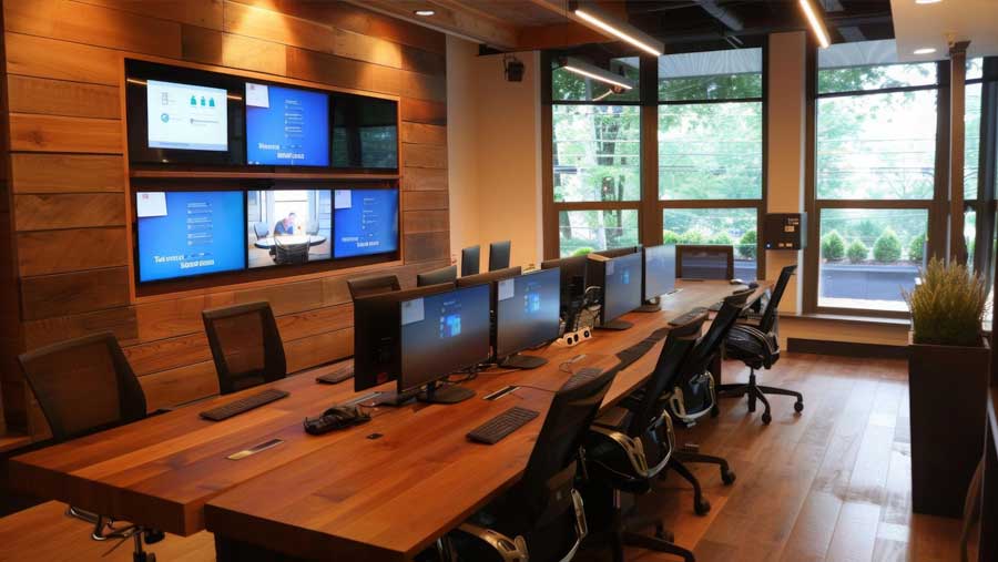 Conference room, Touch-panel room control for Zoom/Teams meeting