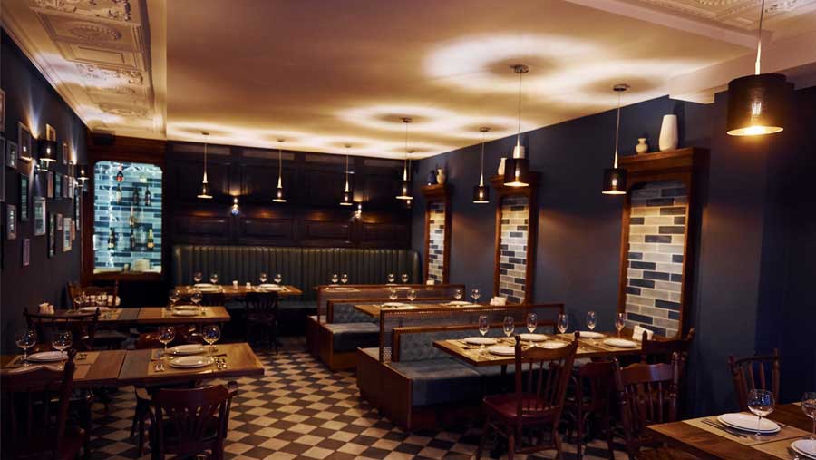 Tunable white lighting scene in living room