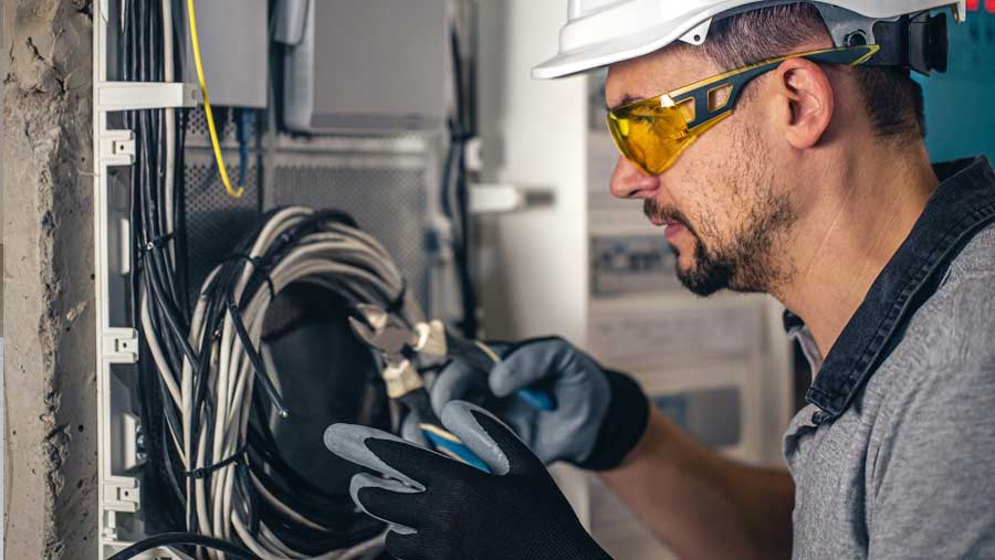 Network rack with PoE switch and structured cabling